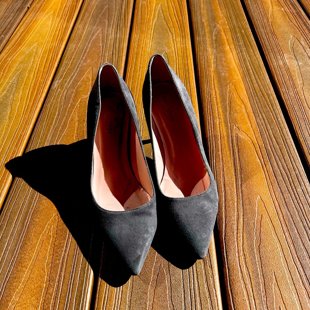 Kate Spade suede pumps with silver heel